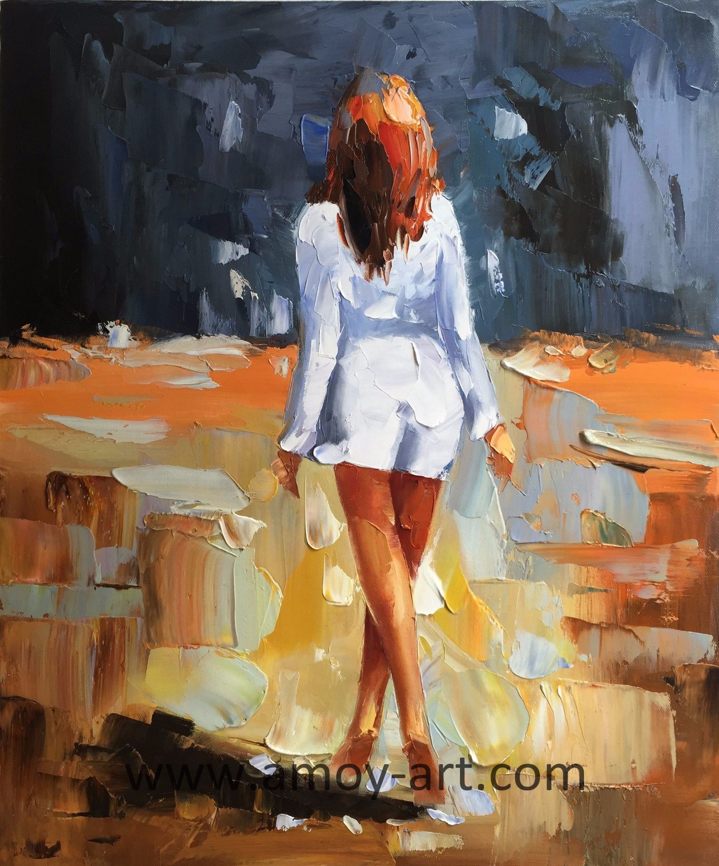 Handmade Impressive Figurative Oil Painting for Home Decoration
