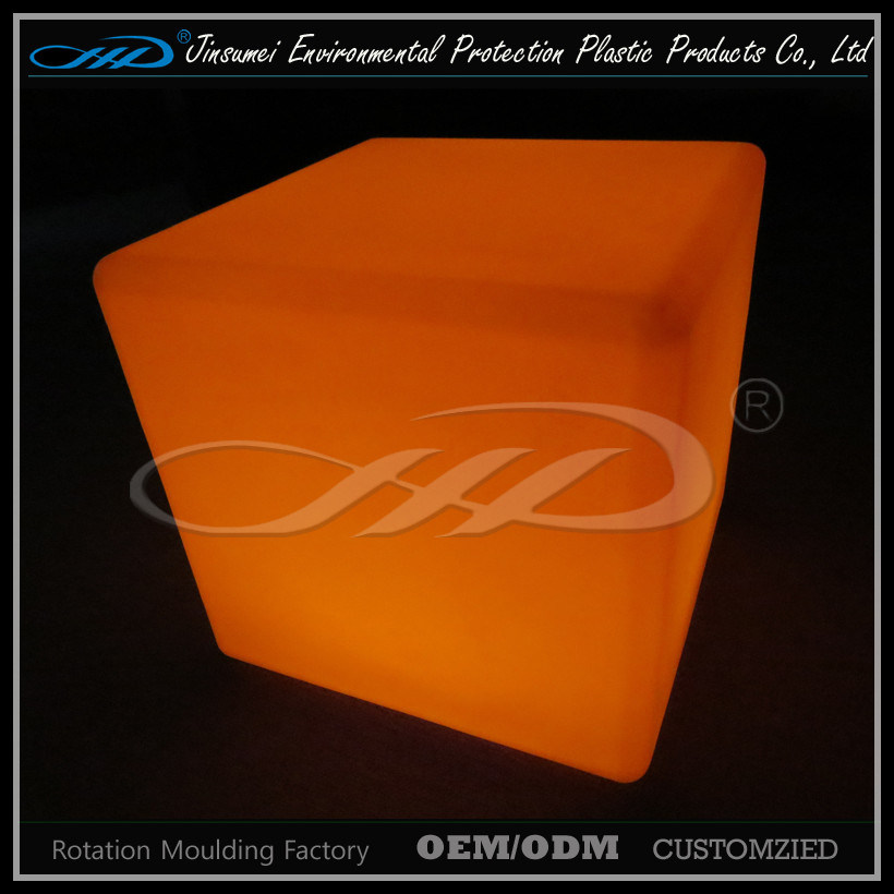 LLDPE Material Rotational Moulding Plastic Modern Indoor LED Cube Chair