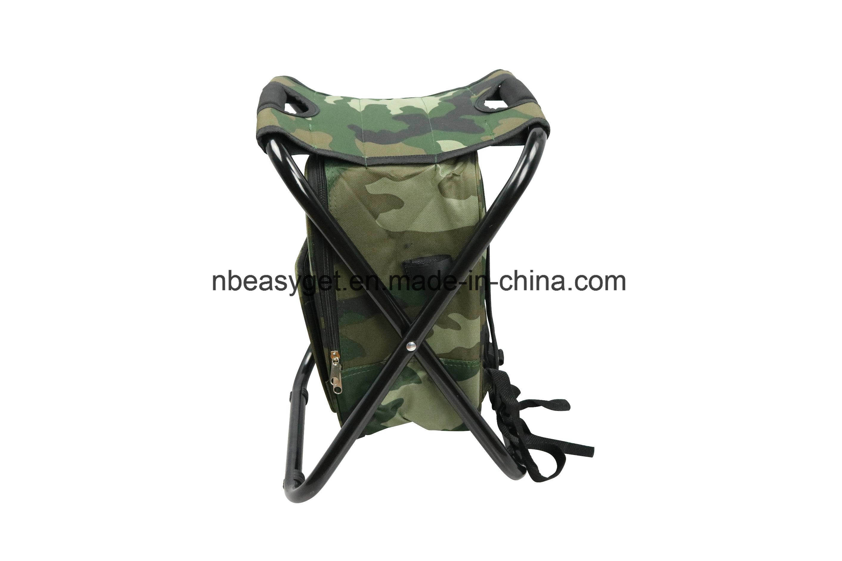 Folding Chair Foldable Camouflage Backpack Cooler Bag 3 in 1 Portable Fishing Stool and Sports Chair