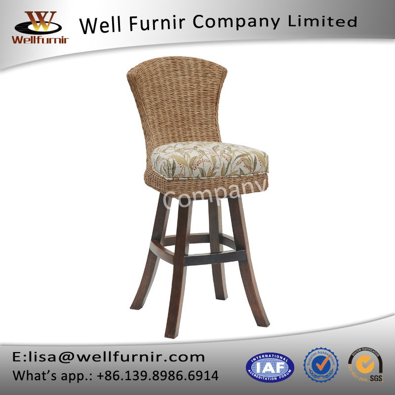 Well Furnir T-070 Tropical-Inspired Style Floral Print Fabric Seat Breeze Swivel Bar Stool