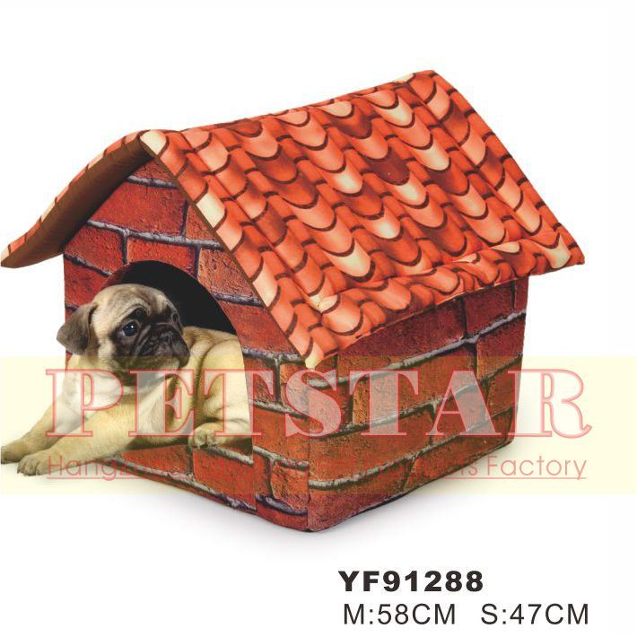 The Red Brick Pattern with Soft Plush Pet Beds Yf91288