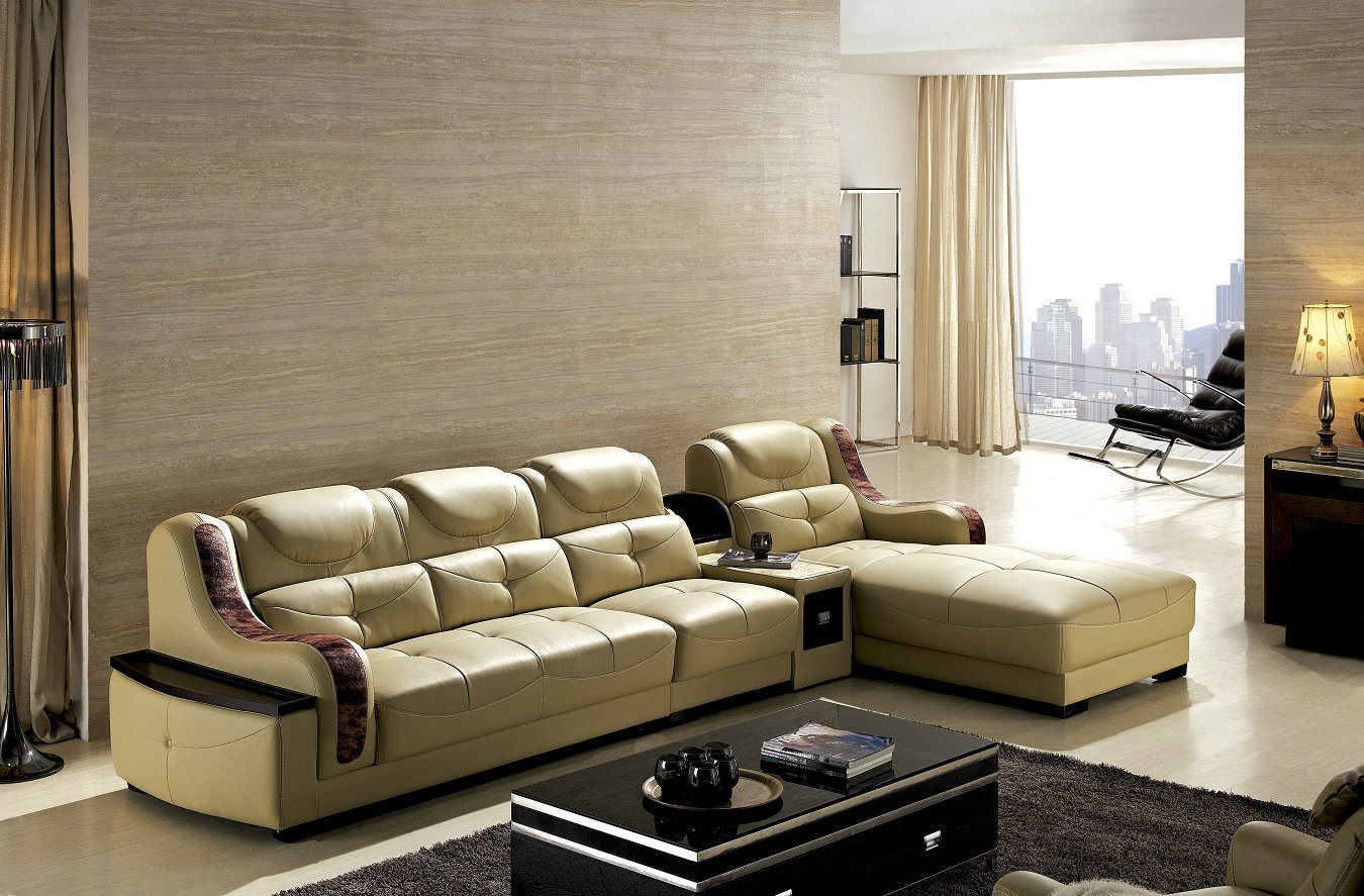 2015 Guangzhou Furniture Leather Living Room Sofa