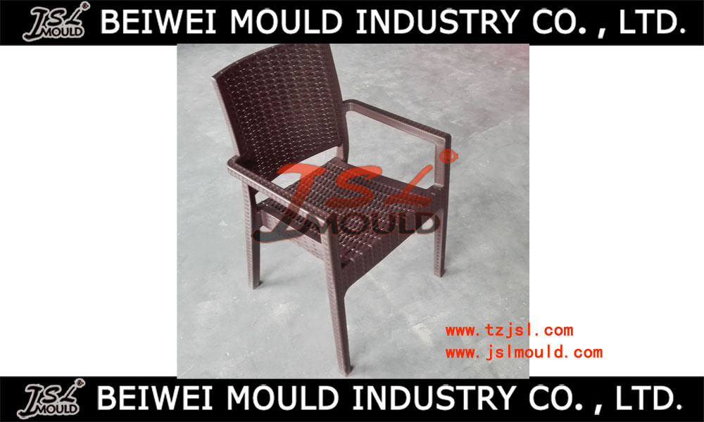 Plastic Arm Chair with Rattan Design Injection Mould