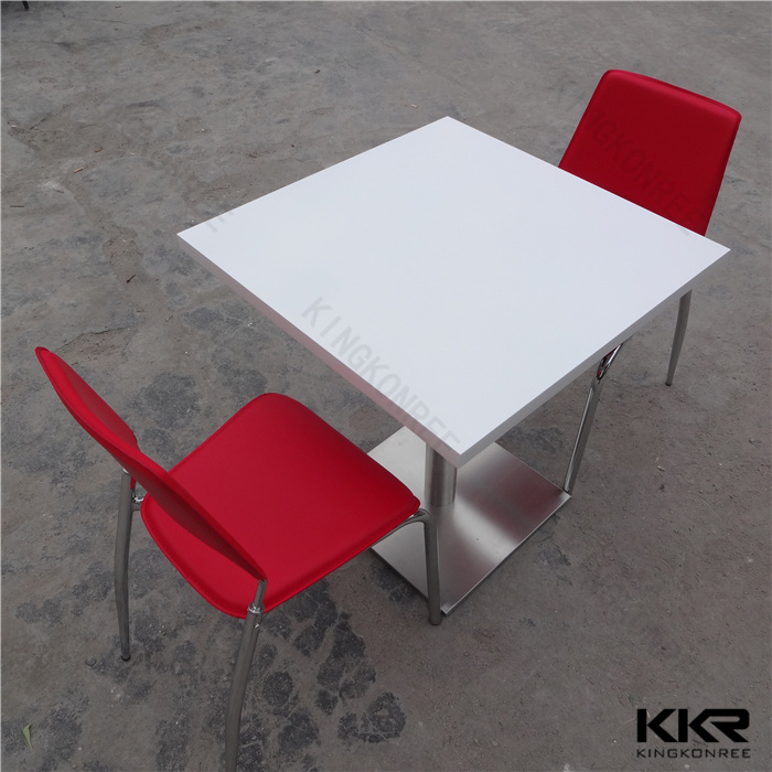 Square White Solid Surface Restaurant Tables (180201)