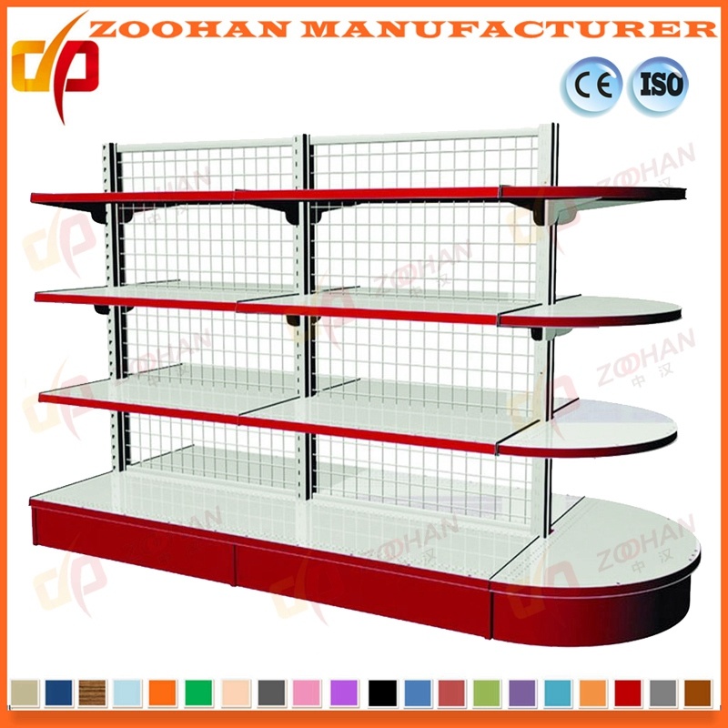 Supermarket Double Sided Back Wire Mesh Display Shelf (Zhs136)