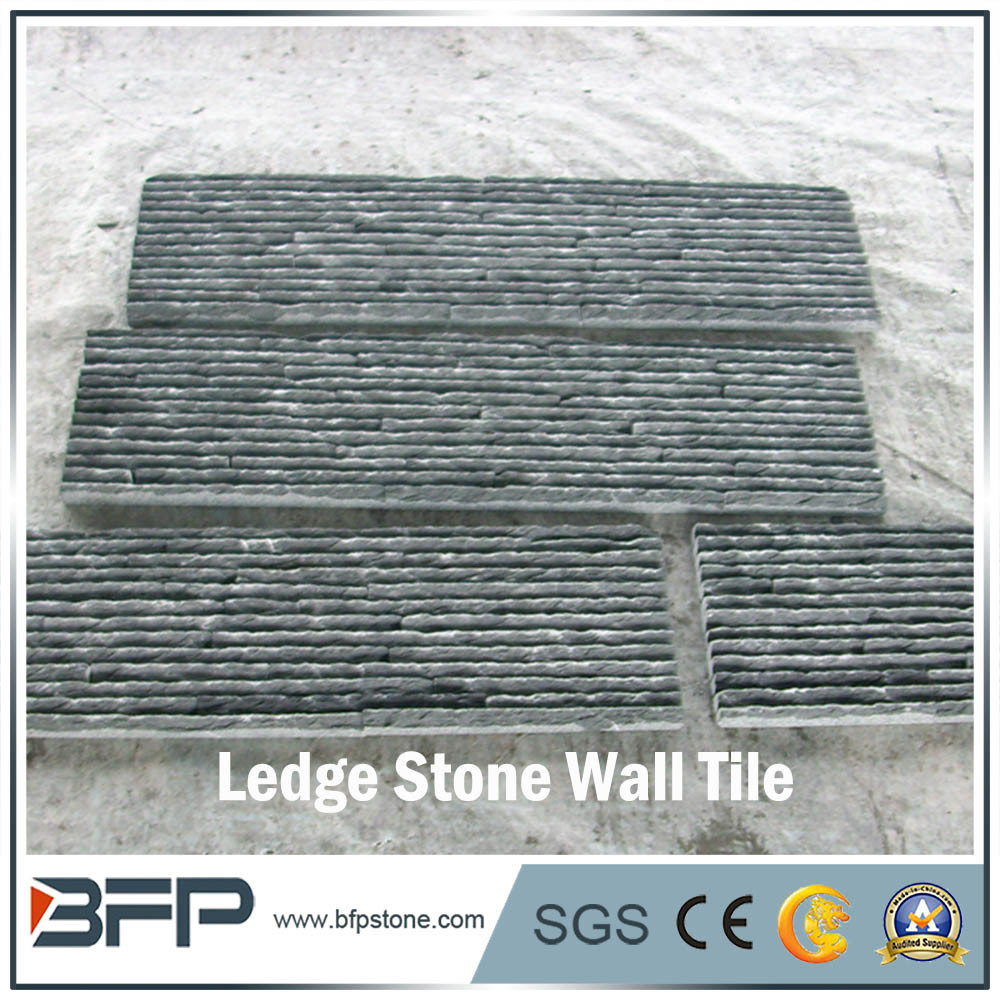 Dark Grey Stacked Slate Culture Stone for Feature Wall & Facade