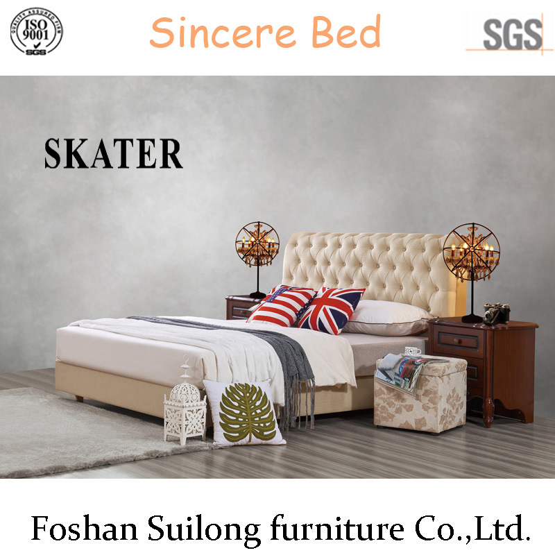 Furniture American Style Fabric Bed Leather Bed