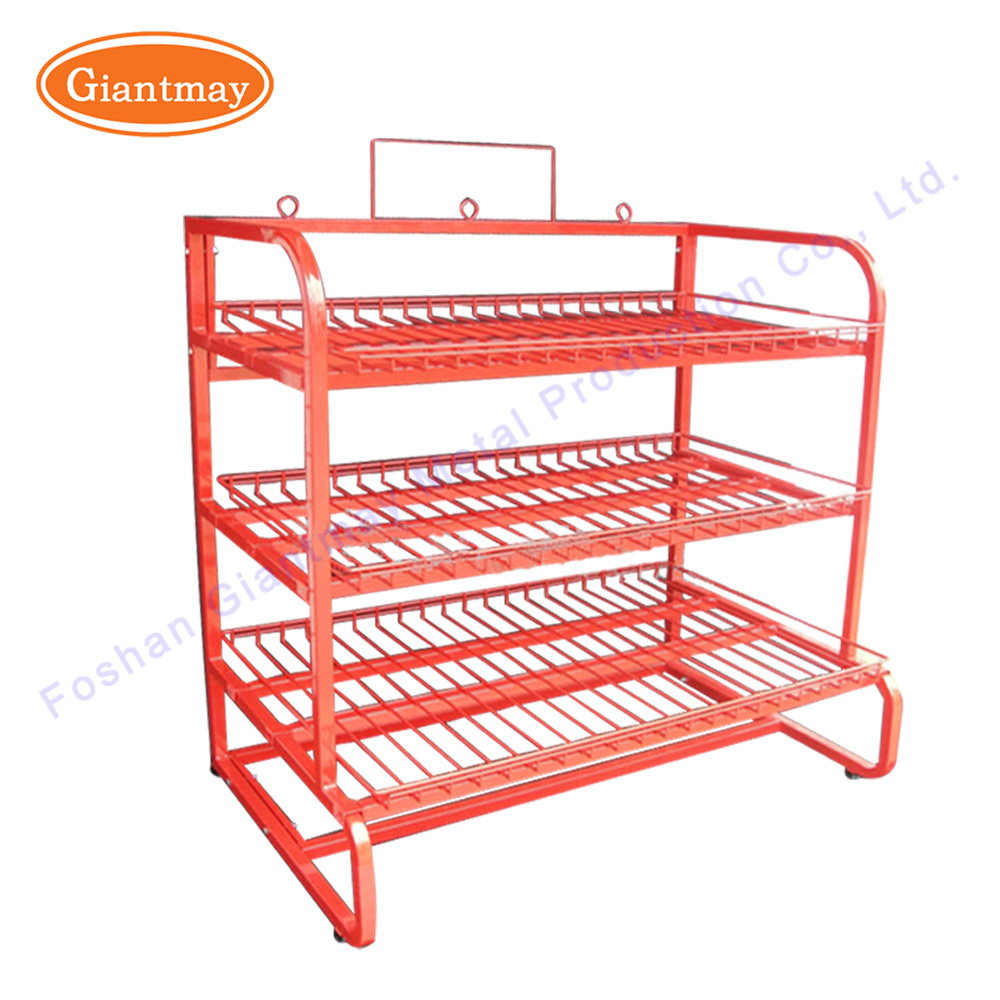 Retail Metal Wire Display Shelving Units Metal Basket Storage Holder Stand for Car Accessories