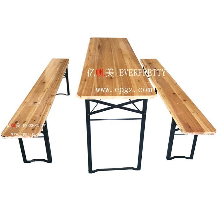 Elegant Modern Solid Wood School Dining Hall Table and Chair Set