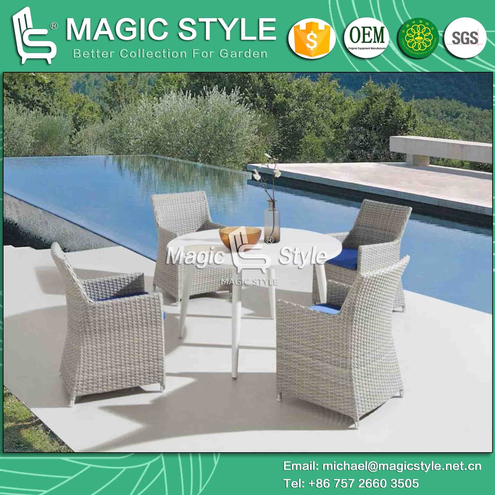 Outdoor New Wicker Dining Chair with Cushion Garden Dining Table Patio Dining Chair Rattan Dining Chair Modern Dining Table