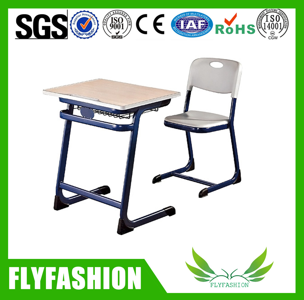 Melamine Board Single Student Desk with Chair School Furniture