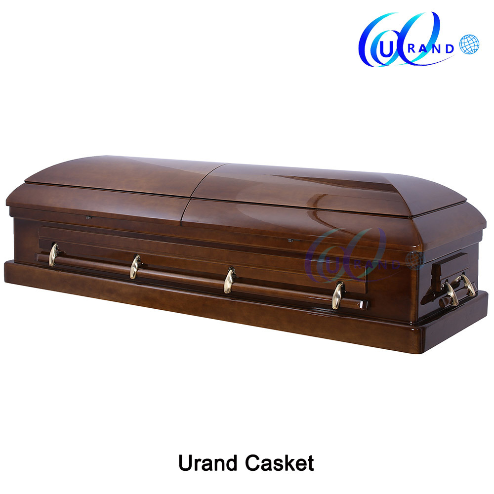 Veneer High Gloss Asia Chinese Velvet Casket and Coffin