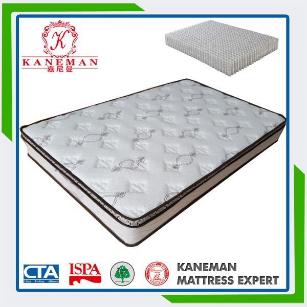 Queen Size Pillow Top Pocket Spring Mattress Compressed in a Pallet