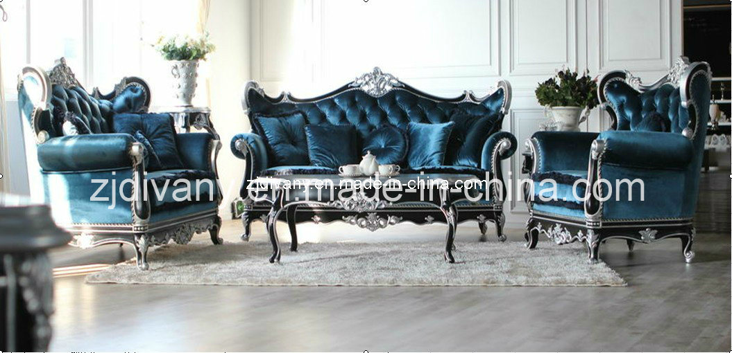 American Style Sofa Wooden Fabric Seating Sofa Set (1106A+B+C)