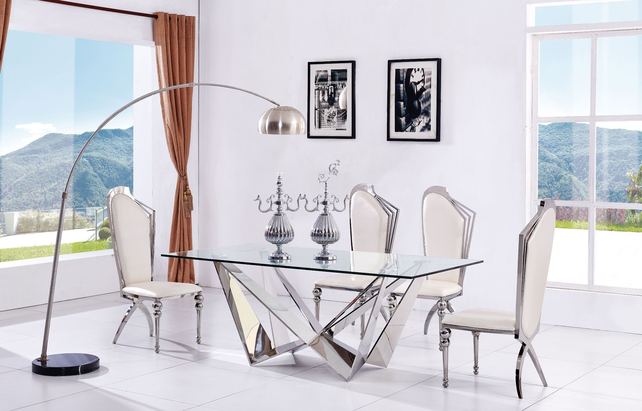 Glass Dining Table for Living Room Furniture