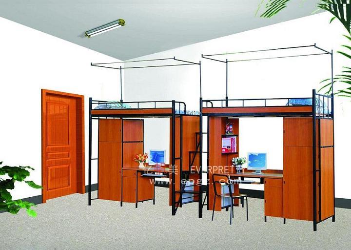 China Cheap Dormitory Bed with Table and Cabinet