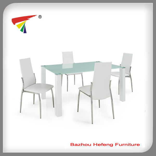 Dining Table and MDF Legs with 4 Leather Chairs (DT071)