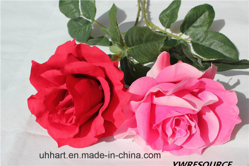 Single Stem High Quality Artificial Rose Flower for Decoration