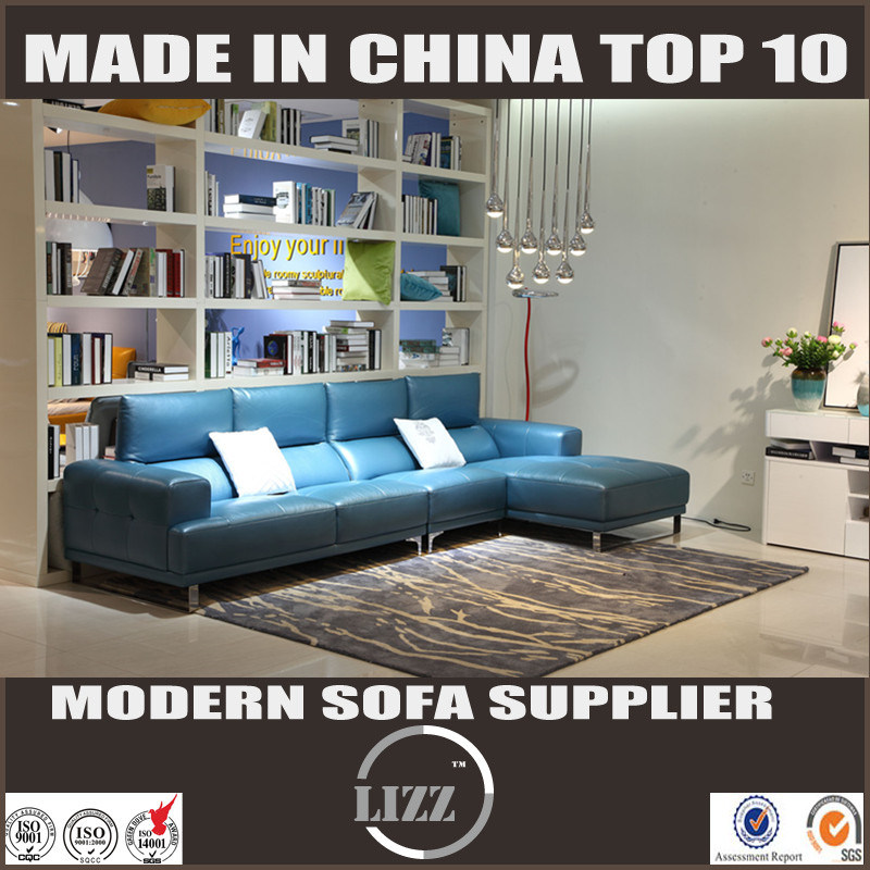 Modern Leisure L Shape Leather Sofa (Lz8816)