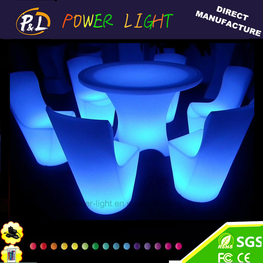 LED Furniture Lighted Plastic RGB Glowing LED Dining Set