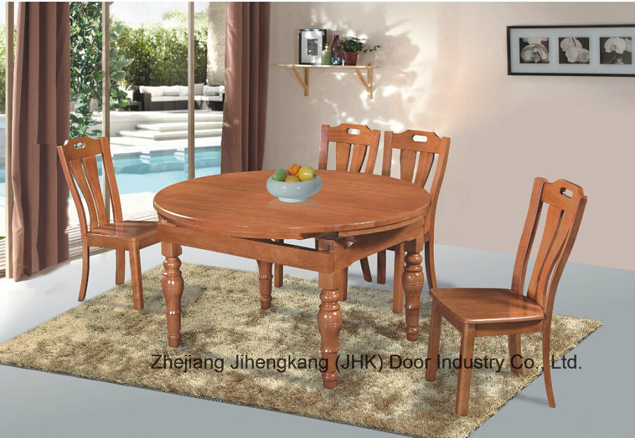 Classic Solid Wood Rubber Wood Round Dining Table