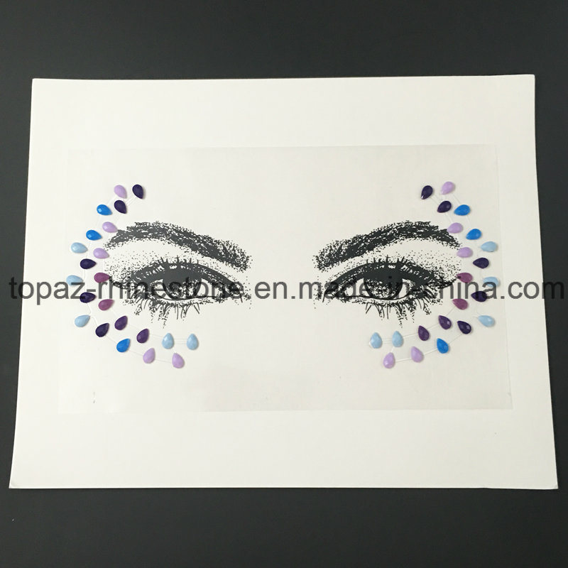 Acrylic Handpicked Bohemia and Tribal Style Face and Eye Jewels Forehead Stage Decor Sticker (SR-49)