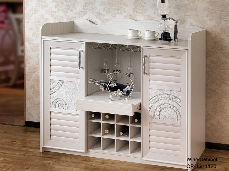 Oppein Fashion PVC Wood Wine Cabinet (CG11119A120)