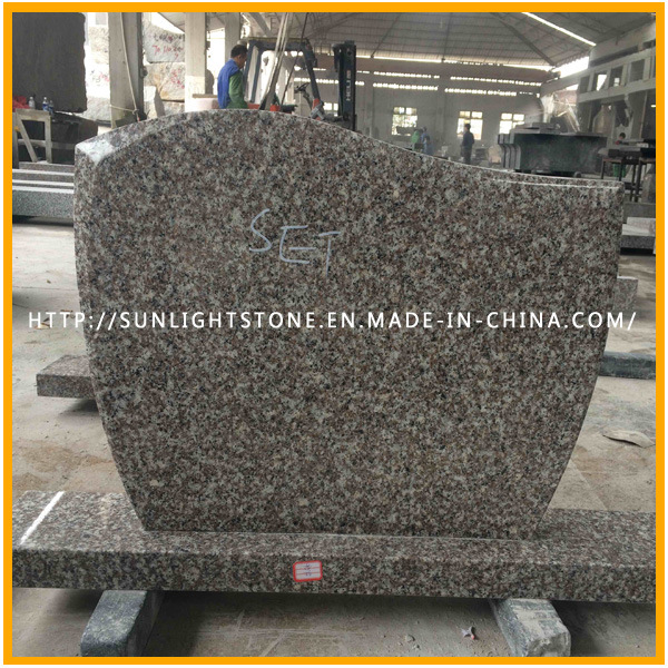 G664 of Pink/Brown Granite Tombstone of Red Cheap Monuments