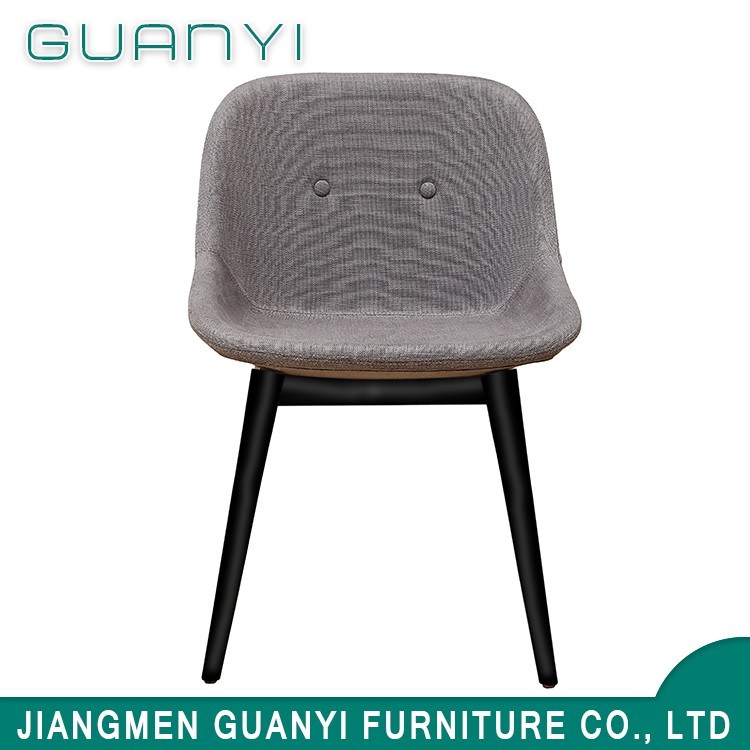Chair Furniture Simple Modern Design Iron Metal Frame Leg PU Fabric Foam Restaurant Dining Chair