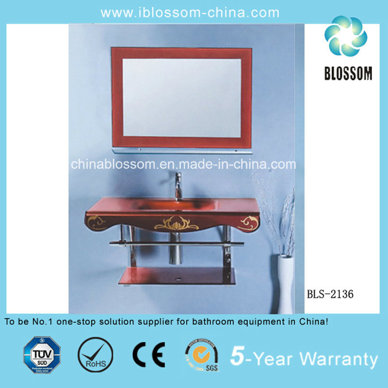 Bathroom Glass Basin Vanity/Cabinet (BLS-2136)