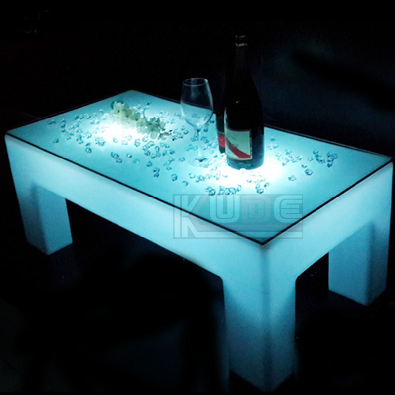 Multi-Color Four Footstool Illuminated Tea Table for Living Room