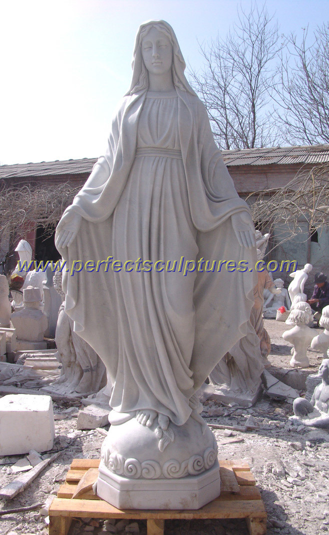 Virgin Mary Statue Stone Sculpture for Marble Garden Sculpture (SY-X1083)