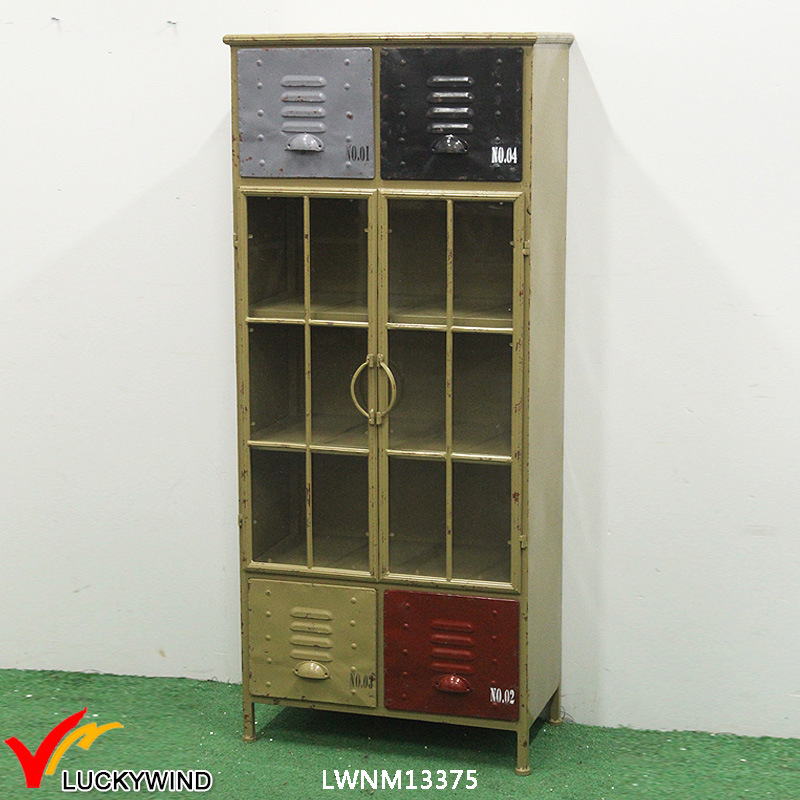 Vintage Handmade Metal Cabinets for Storage Display