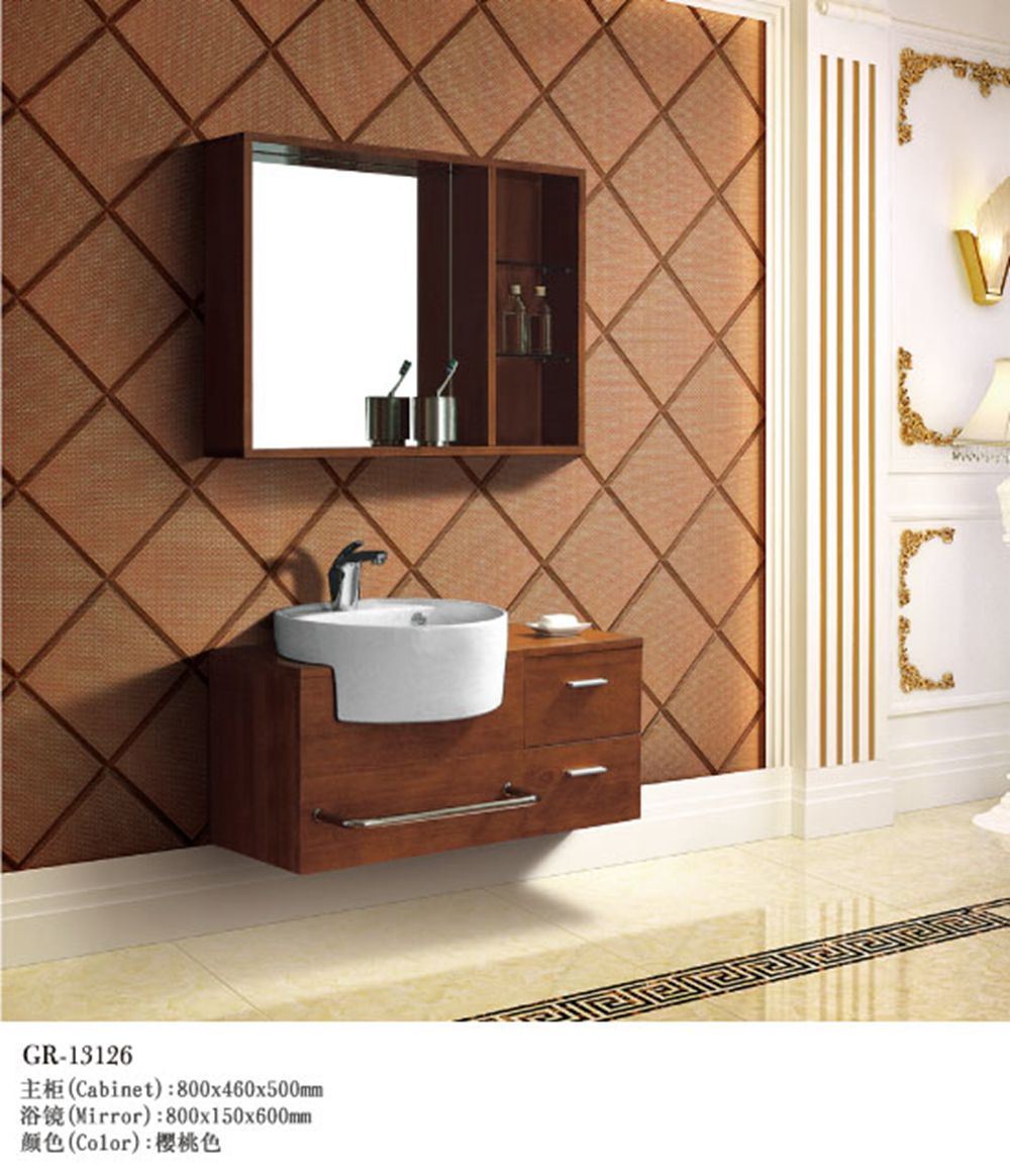 Solid Wooden Bathroom Cabinet (13126)