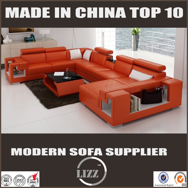 Modern Home Furniture Living Room Sets Leather Sofa U Shape Design