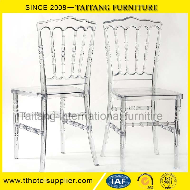 Transparent Design Clear Crystal Resin Plastic Napoleon Wedding Event Chair