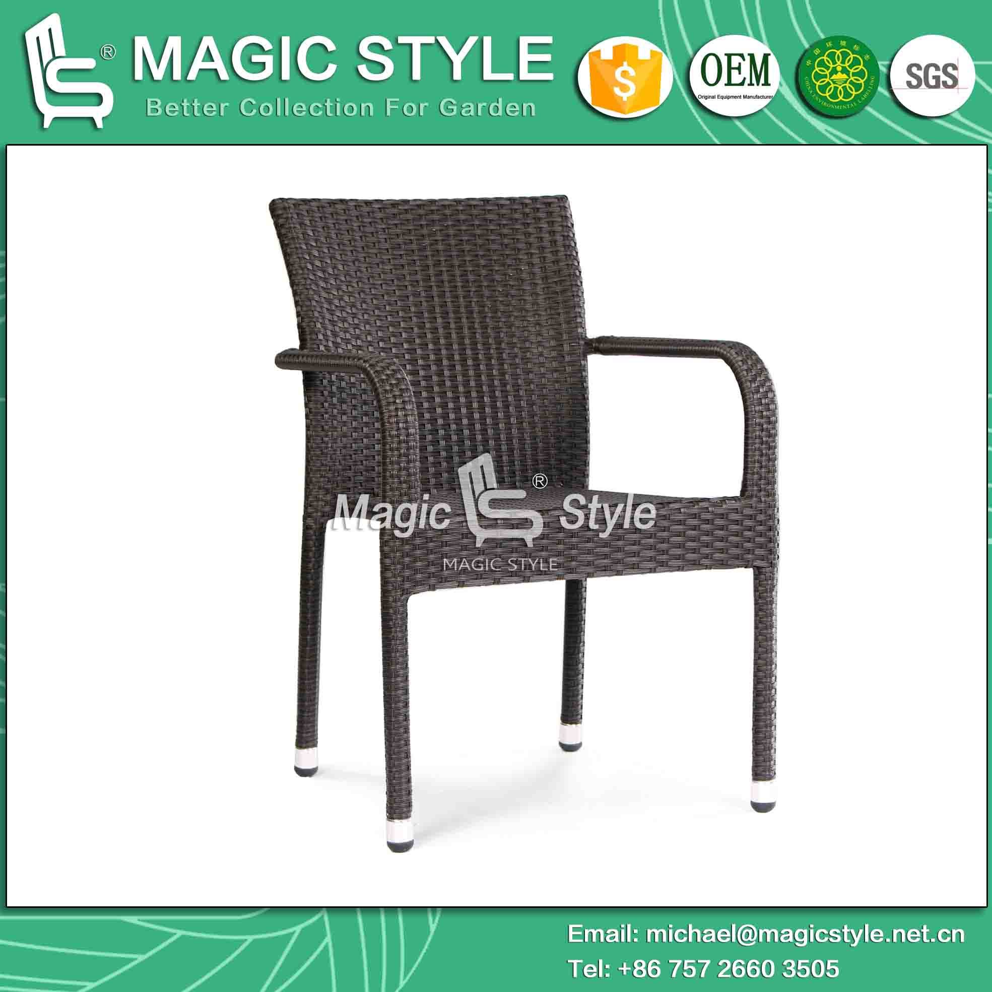 Rattan Dining Chair for Hotel Project Chair Stackable Chair Outdoor Wicker Chair Dining Chair with Armrest