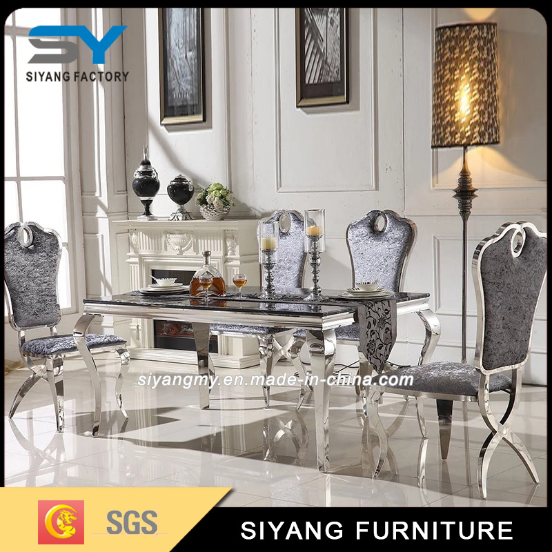 Modern Dining Table Stainless Steel Chair and Table