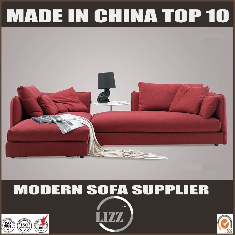 Traditional Fabric Red Color Corner Sofa