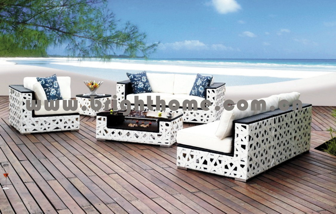 Outdoor Furniture High Back Rattan Sofa Set