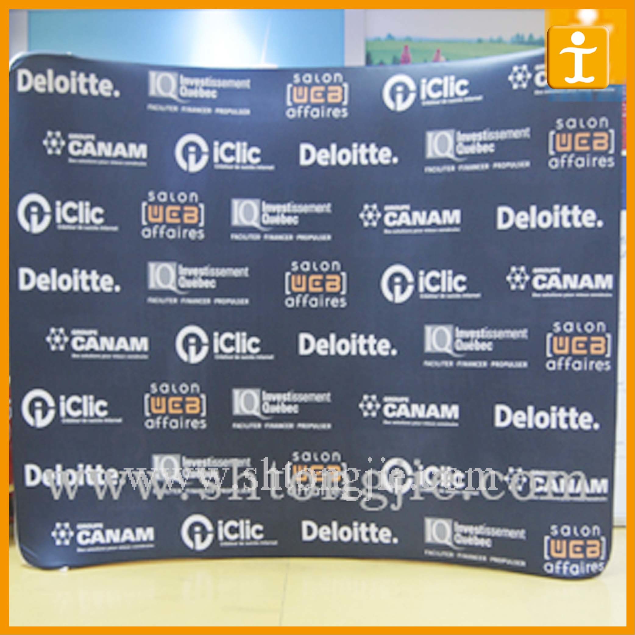 Curved Tension Fabric Tension Fabric Wall Display (TJ- 07)