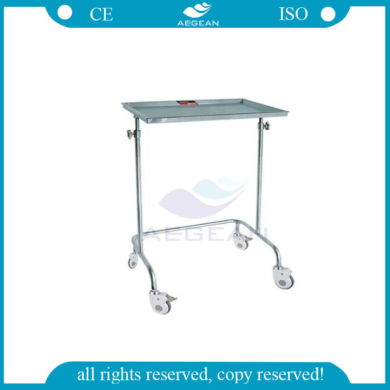 AG-Ss029A Height Adjustable Medical Hospital Instrument Stainless Steel Trolley for Sale