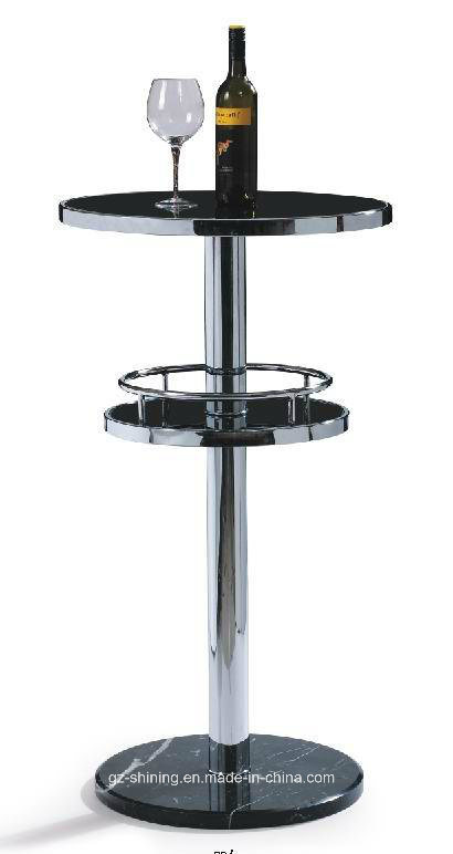 Black Gold Color Glass Table for Bar (TP-6010)
