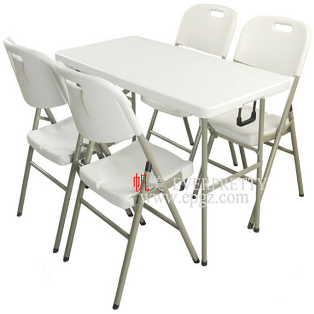 Wholesale Dining Room Furniture White Plastic Folding Tables and Chairs