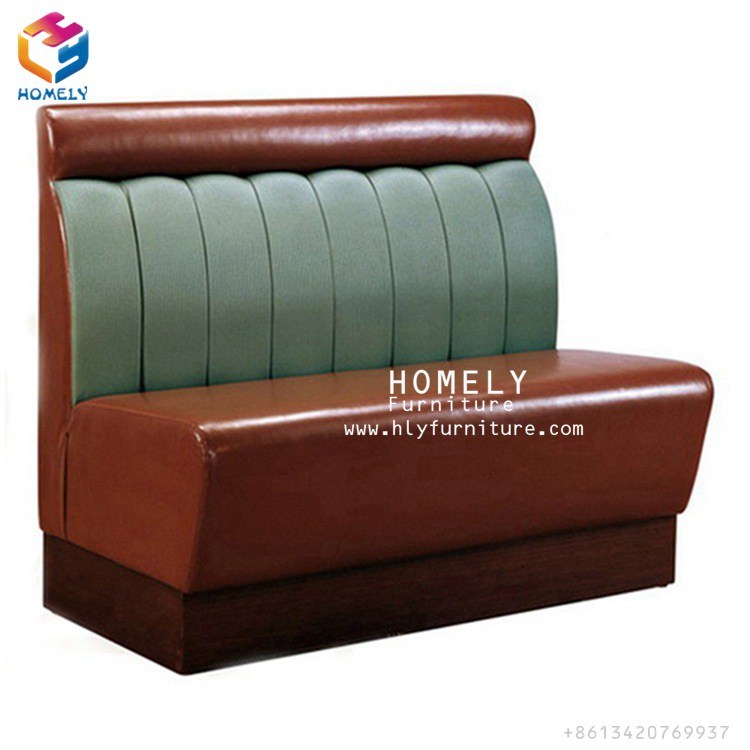 Restaurant Table Sofa Wooden Leather Booth for Hotel Cafe Furniture