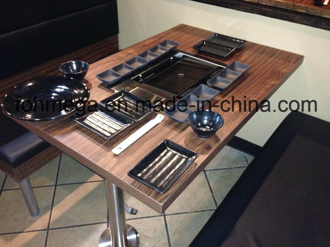 Hot Pot Restaurant Korean Barbeque BBQ Table with Grill