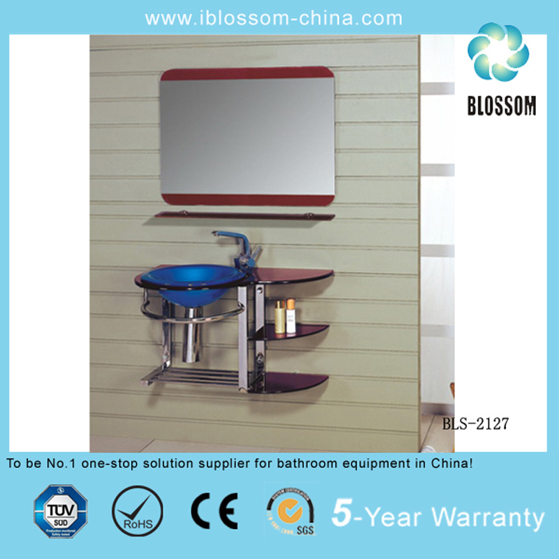 Small Clear Glass Basin Bathroom Vanity (BLS-2127)