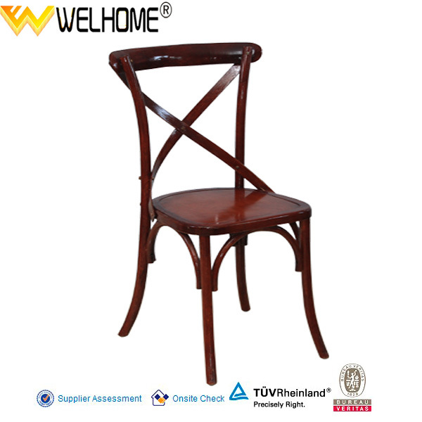 Fashionable Wooden Cross Back Chair for Dining, Event