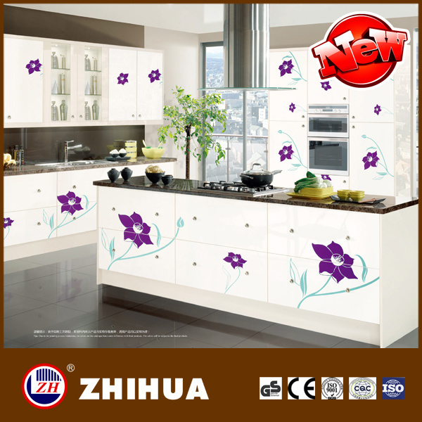 Flower Glossy Kitchen Cabinet (ZH-C832)