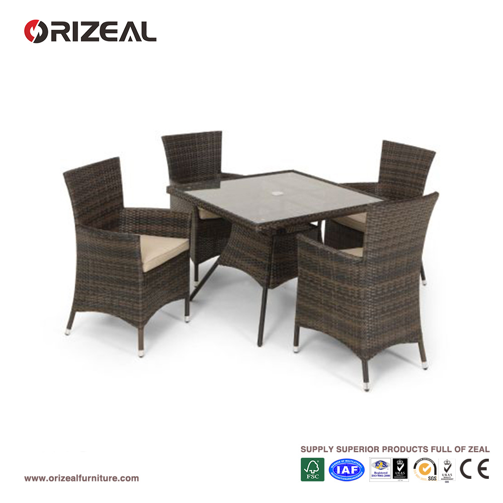 Outdoor Rattan 4-Seater Square Dining Set Oz-Or060